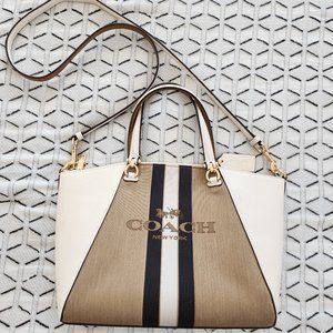 EUC Coach Horse and Carriage Jacquard Prairie Satchel